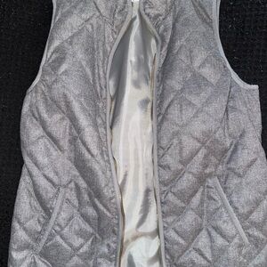 Old Navy Silver Quilted Vest